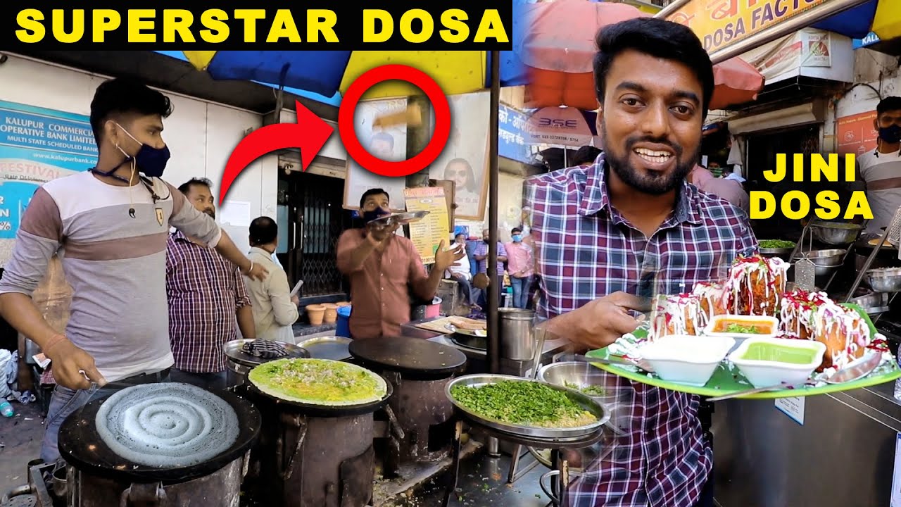 SUPERSTAR FLYING DOSA & JINI தோசை !! Street Foods of Mumbai | DAN JR VLOGS