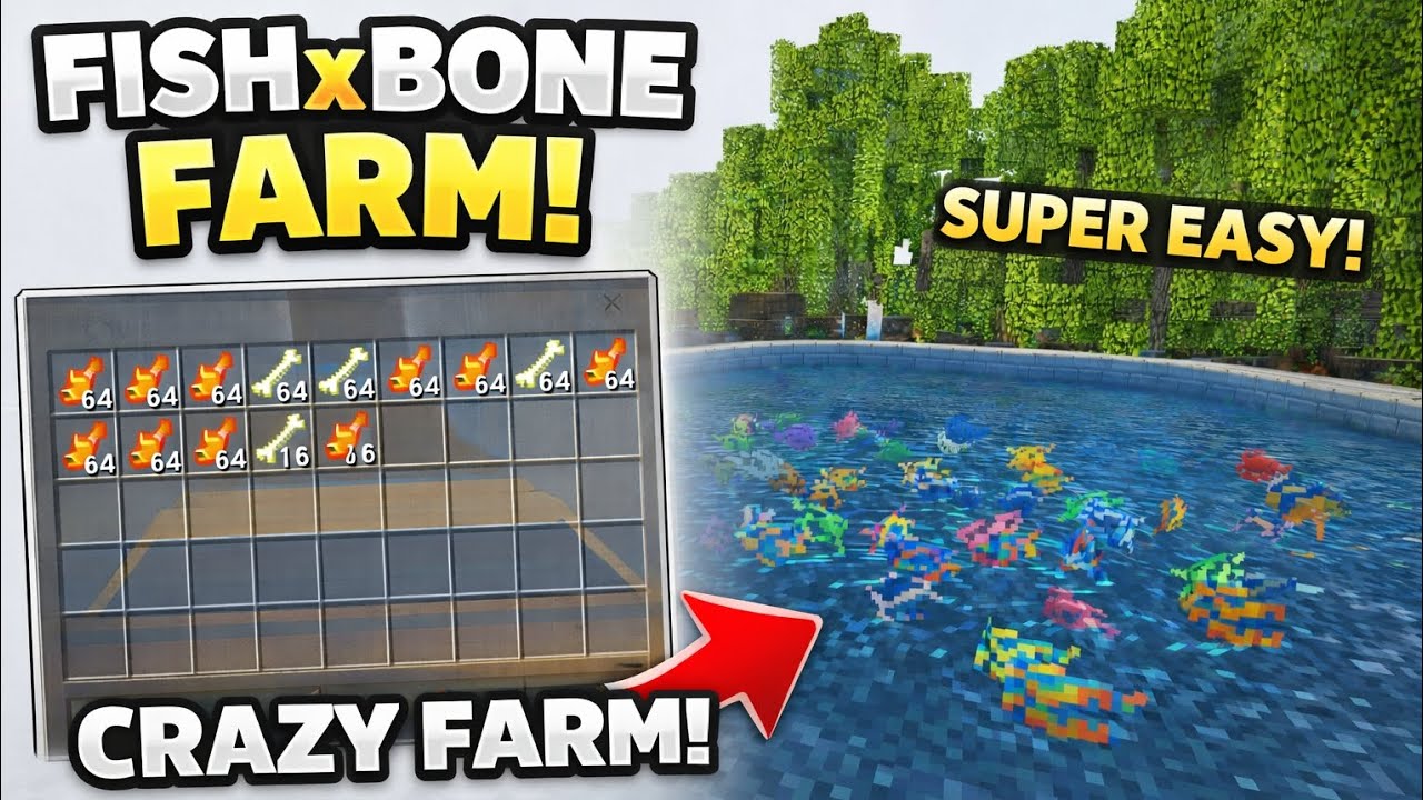 Easiest Fish and Bone farm for Minecraft Bedrock 1.21 #Minecraft#tutorial 