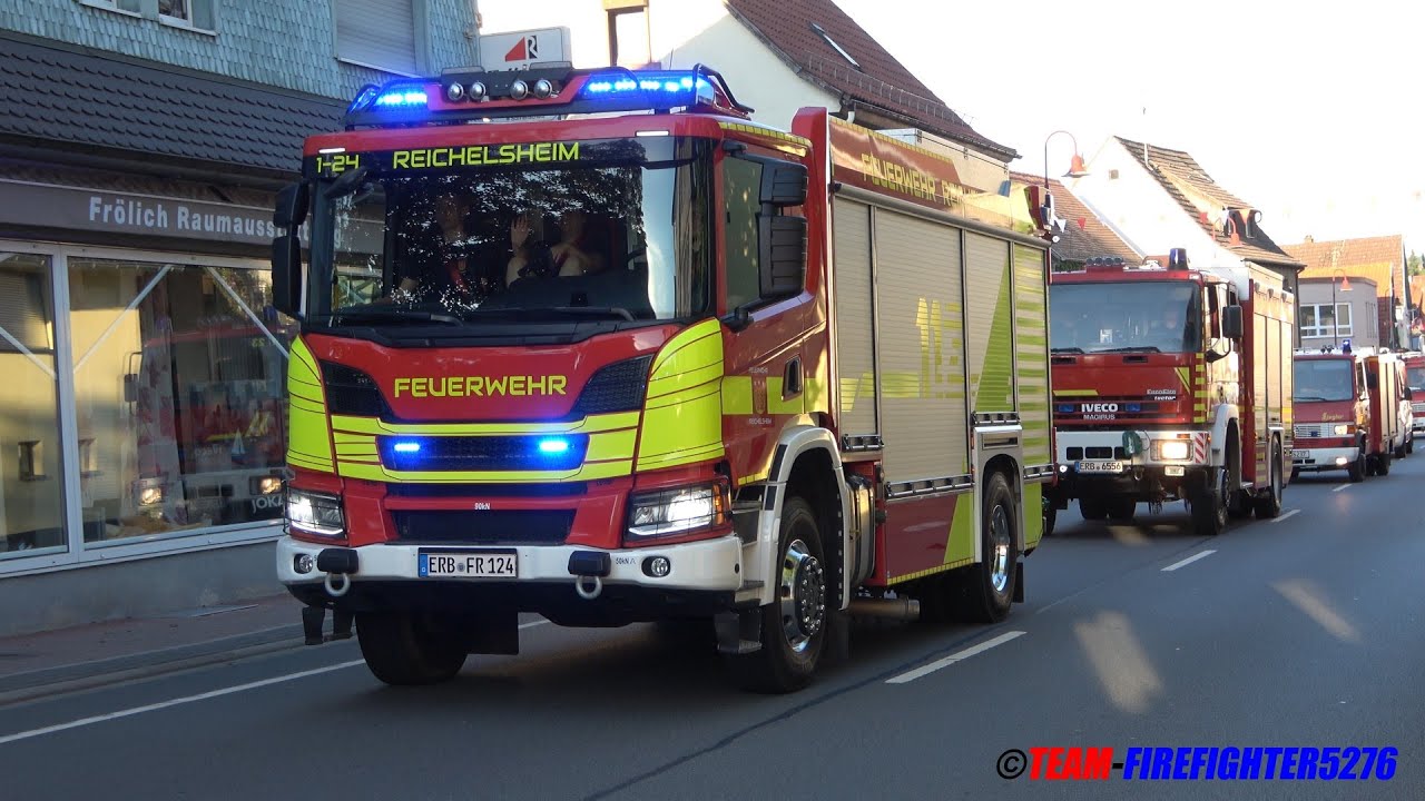 [riesige Sternfahrt mit über 100 Fahrzeugen] 150 Jahre Freiwillige Feuerwehr Reichelsheim Odenwald
