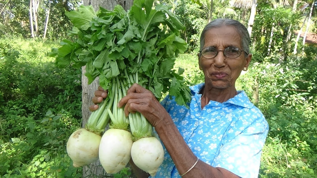 Healthy Village Foods ❤ Cooking Radish Curry in my Village by Grandma