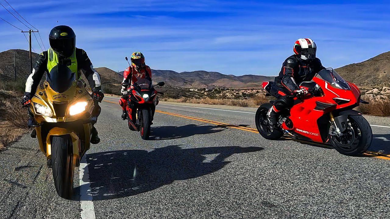 Быстрый Ducati V4R против Kawasaki ZX10RR против GSXR1000R против BMW S1000RR