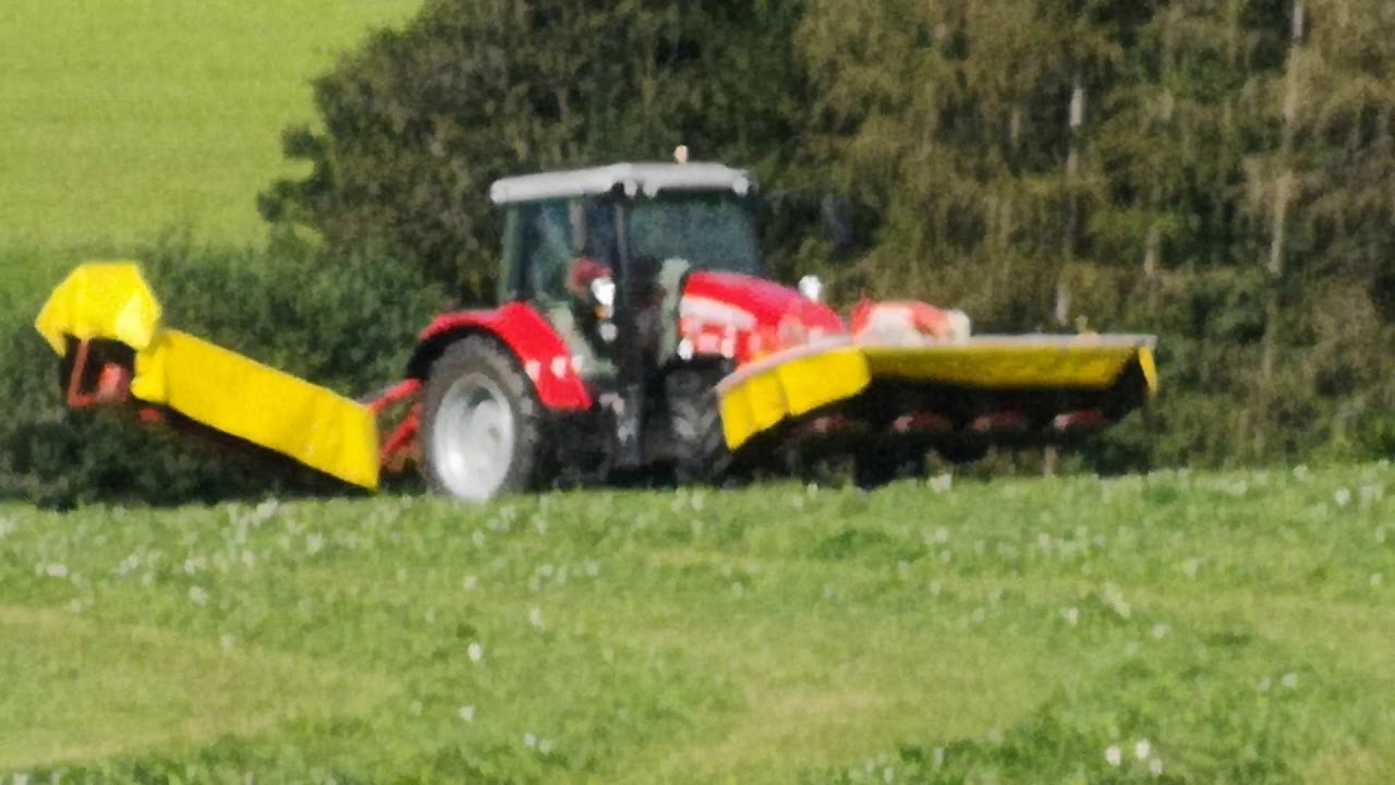 Mähen mit Massey ferguson 5709 pöttinger eurocat 311 und pöttinger novacat 262