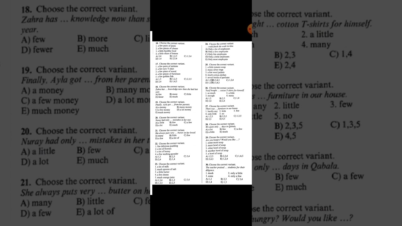 Quantifiers quiz test izahı Gülnarə Umudova