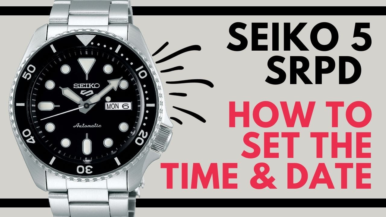 Как установить время и дату на часах Seiko 5 SRPD Automatic