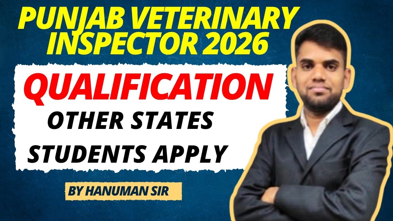 Punjab Veterinary Inspector Vacancy 2026 Qualification | Veterinar Inspecector  2026  Syllabus