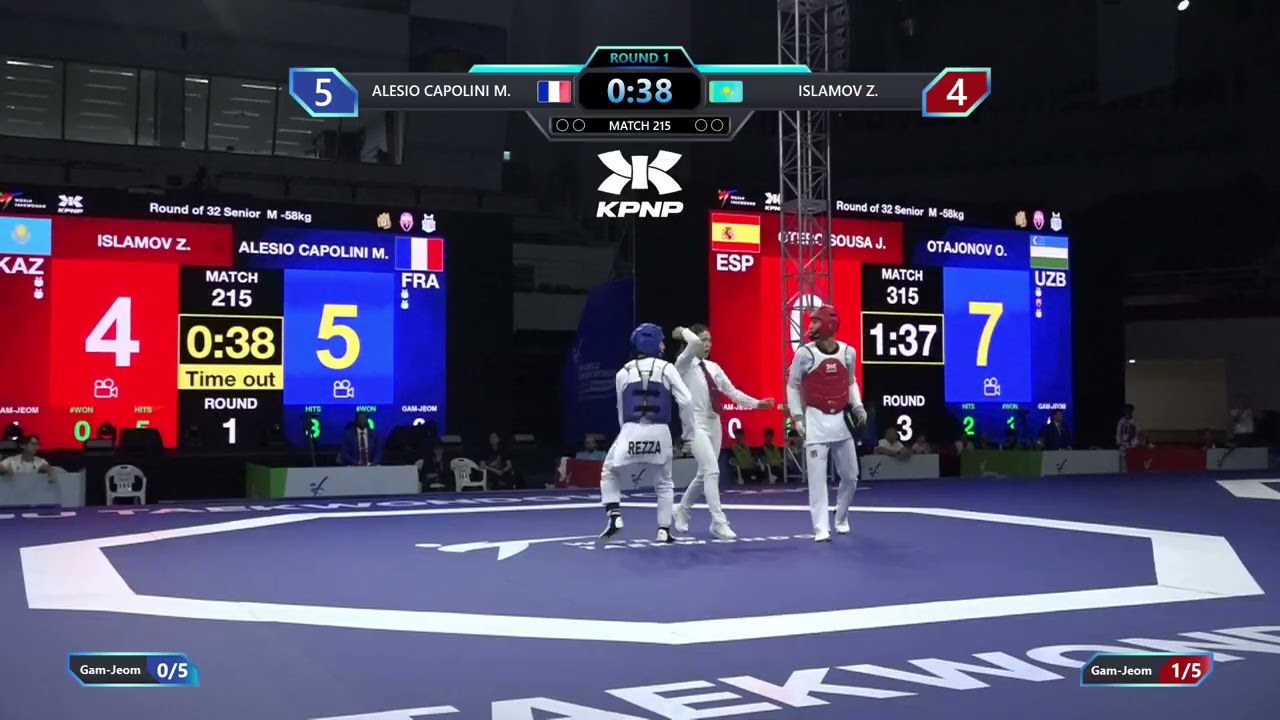 215 Round of 32 M  58kg FRA ALESIO CAPOLINI M  KAZ ISLAMOV Z  PGM