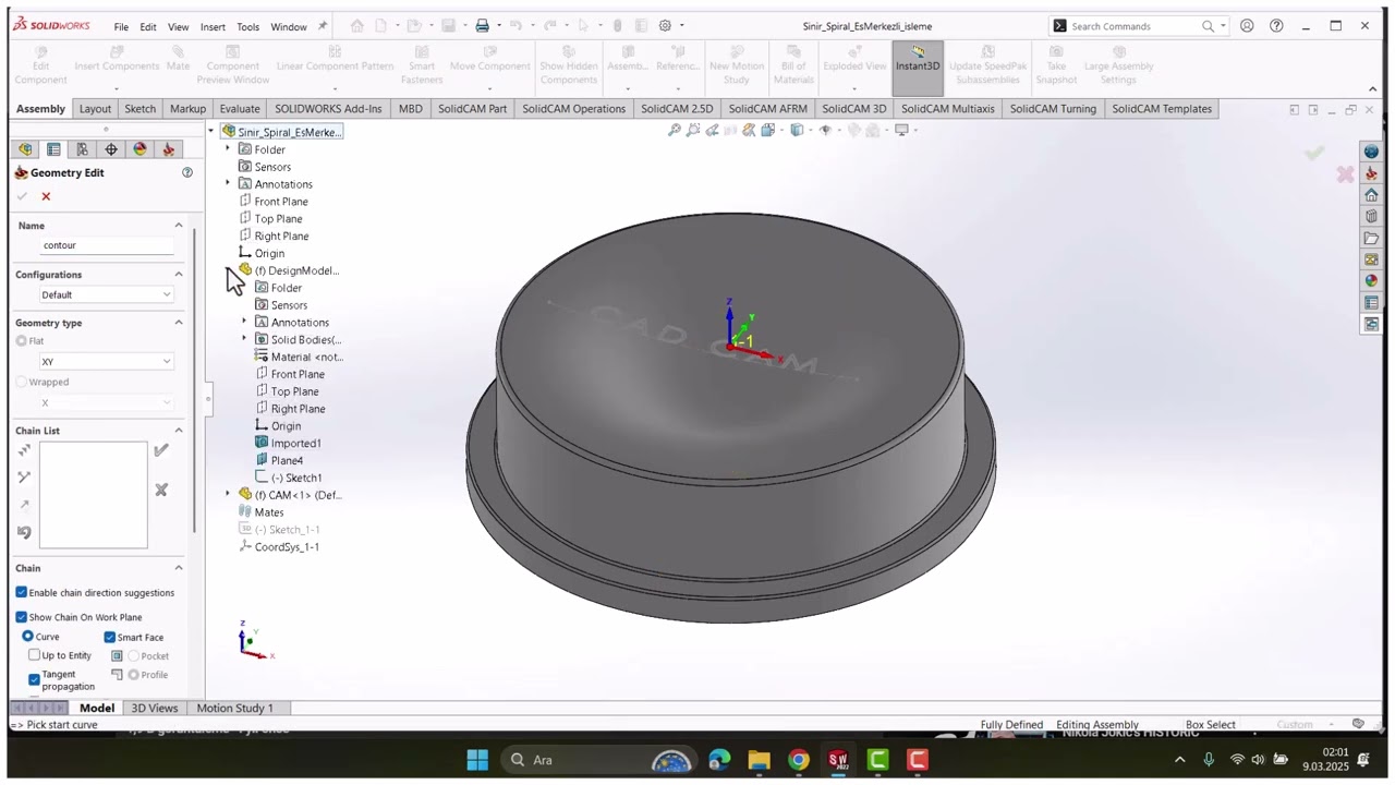 "12-CAD/CAM Eğitimi: Başlangıç Seviyesi-3d Engraving-3d yazı yazma"