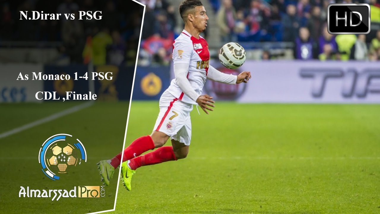 Nabil Dirar vs PSG / 01.04.2017 / Finale de la Coupe de la Ligue تحركات نبيل درار أمام بي أس جي