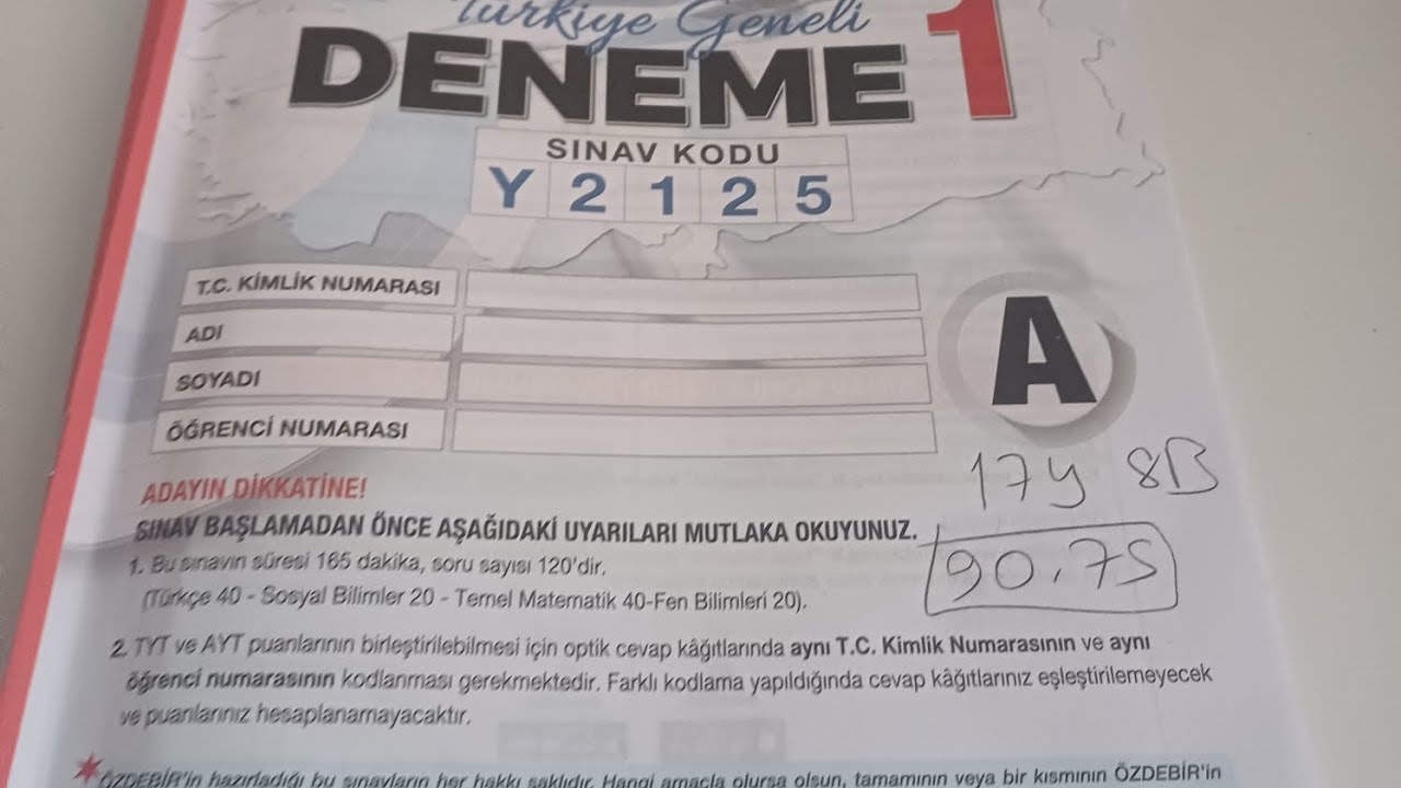 #yks26 ÖZDEBİR TG DENEME SONUCUM