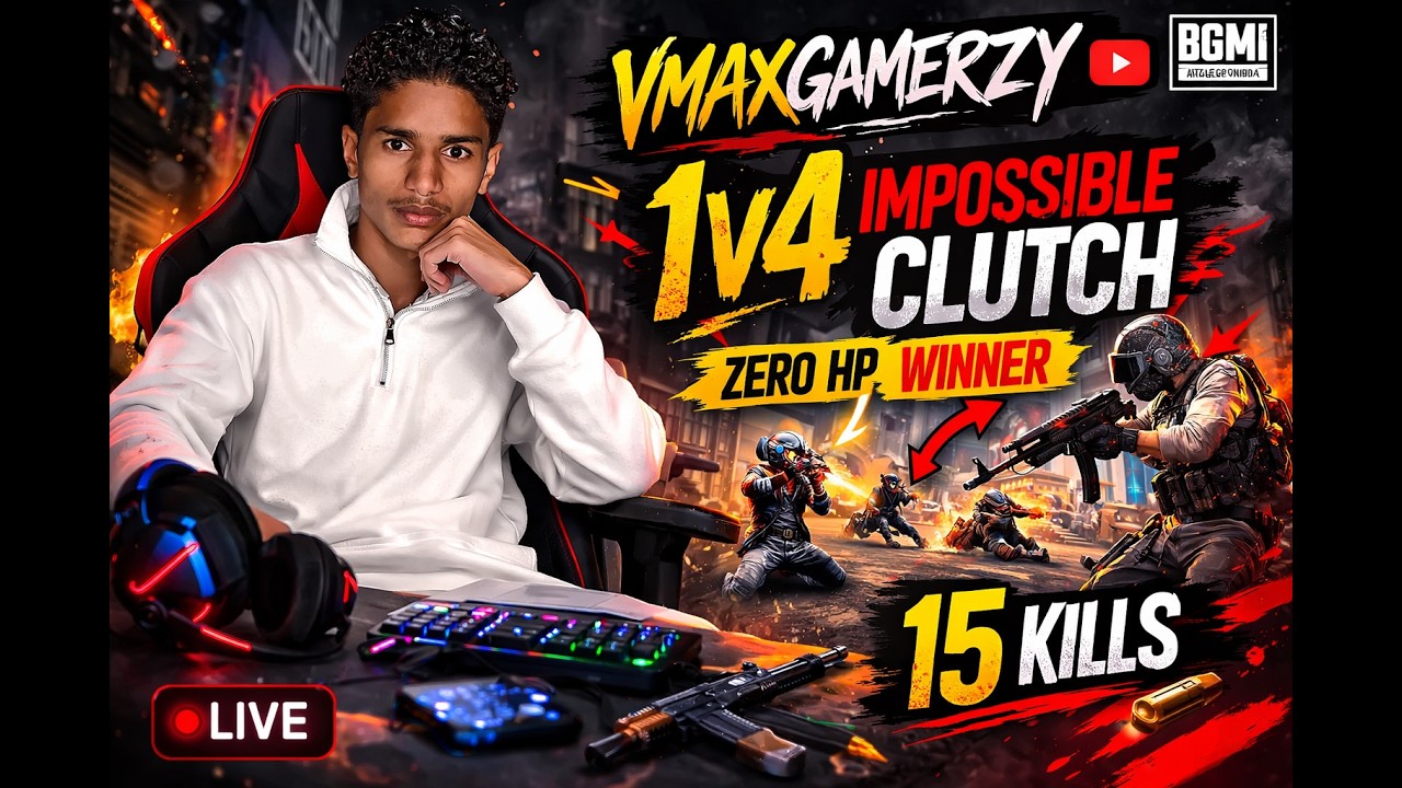 BGMI LIVE 🔴 | TDM Room Match + Classic Gameplay | 1v4 Clutch 😱 | Hindi Live | VMAXGAMERZY