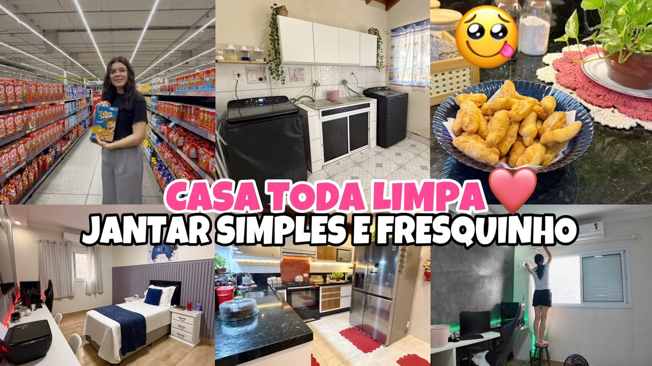 FOMOS NO MERCADO / Casa Toda Limpa / JANTAR SIMPLES E DELICIOSO 😋  Receita Fácil de Bolinho