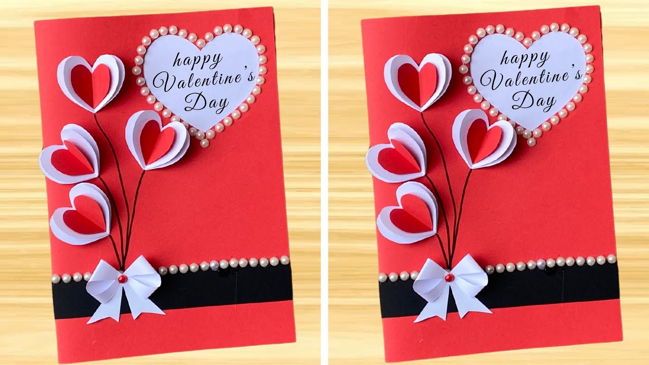 Как сделать открытку ко Дню святого Валентина | Простая открытка ручной работы «Любовь»