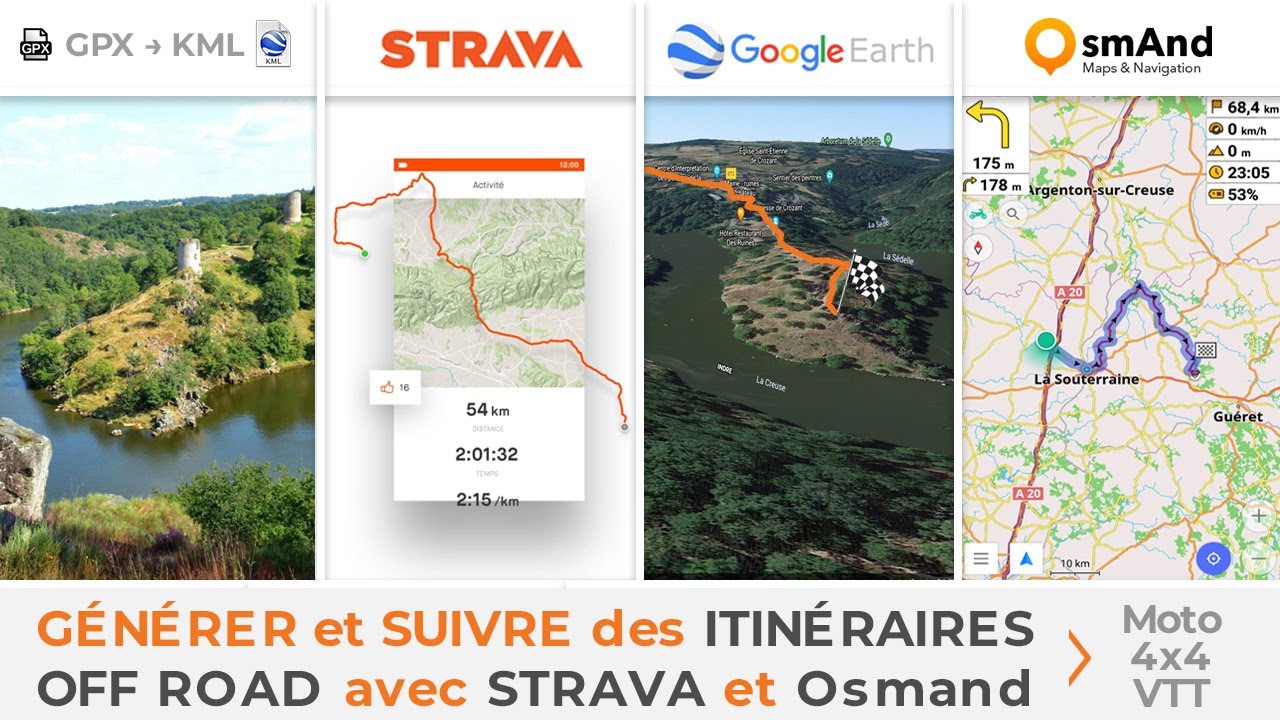 Générer et utiliser un itinéraire Off Road avec Strava et Osmand (Moto, 4x4, cyclisme)