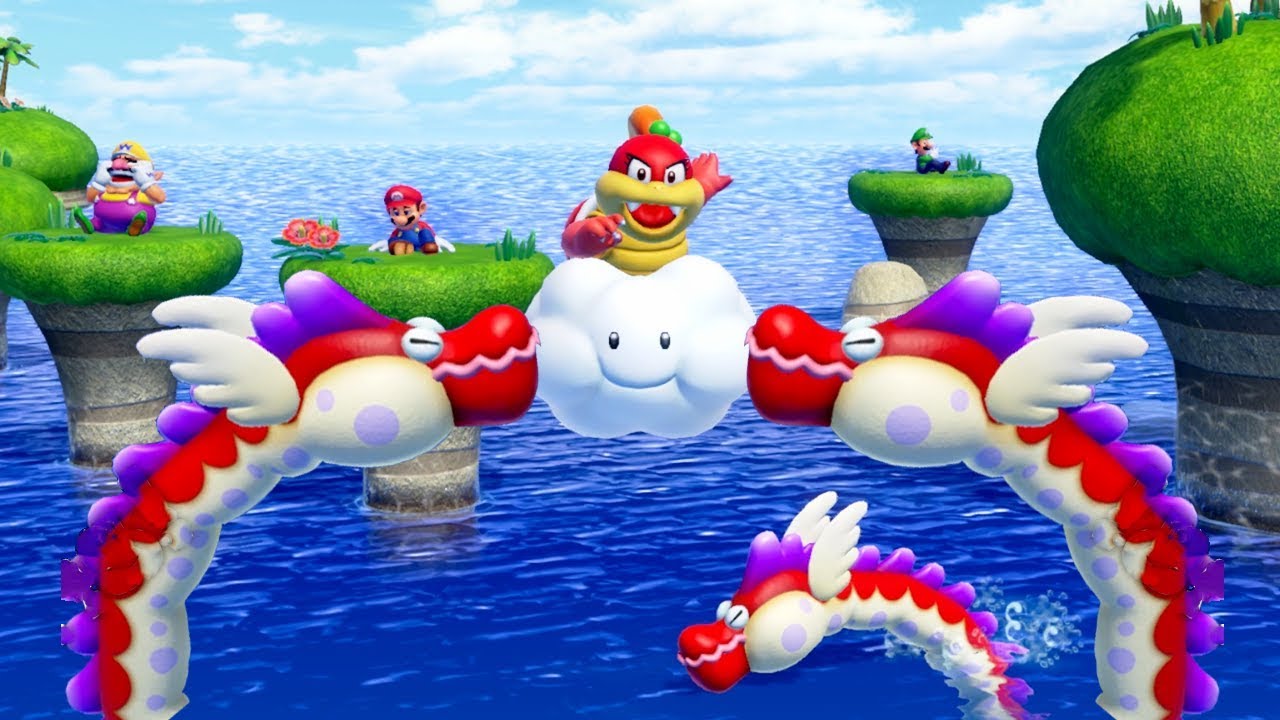 Super Mario Party - All Skill Minigames: Pom Pom vs Mario vs Luig vs Wario (very hard)