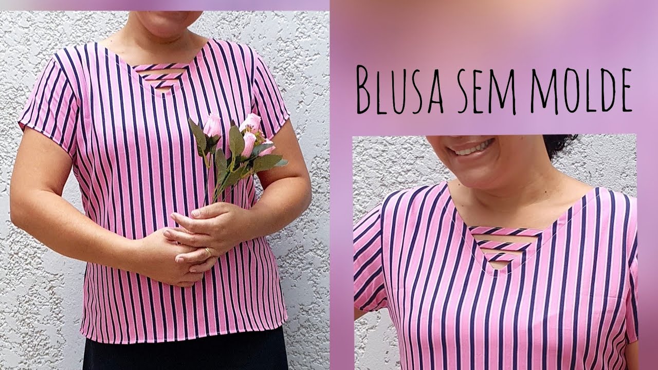 Blusa Corte e Costura sem Molde Passo a Passo