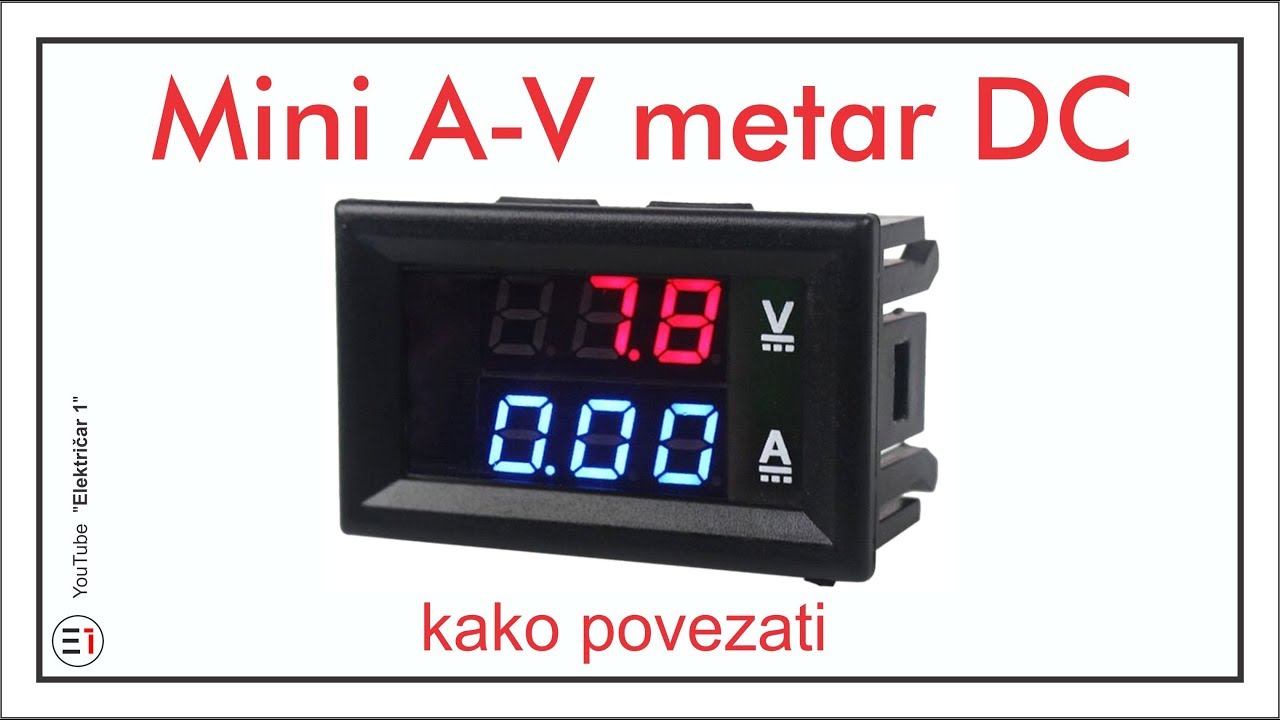 Mini A-V metar za DC struju - kako povezati
