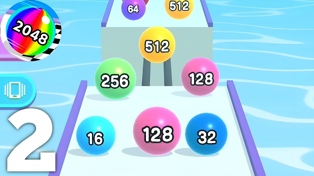 Ball Run 2048 - Gameplay Walkthrough Part 2 Tutorial Levels 26-52 (Android, iOS)