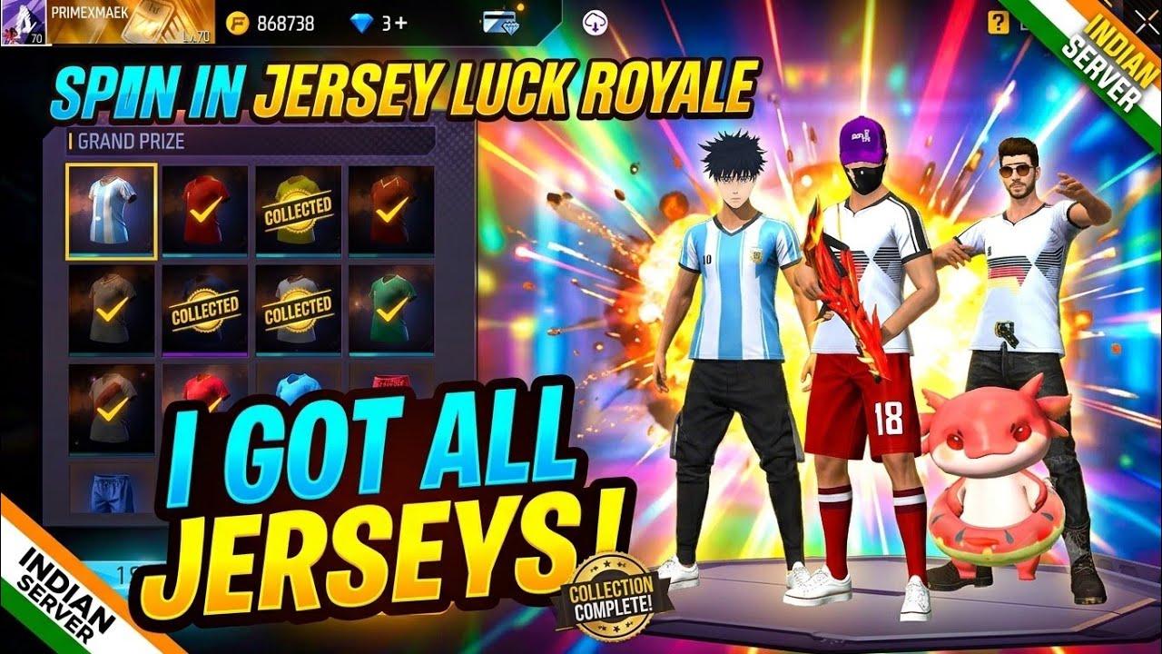 FF INDONESIA SERVER upcoming Events, Spin in Jersey Luck Royale 🇮🇩
