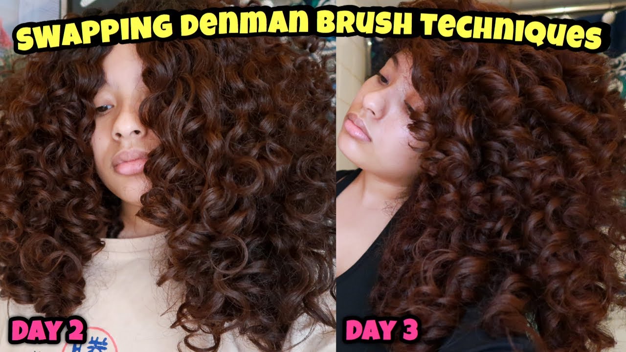 HOW TO USE THE DENMAN BRUSH FOR BIG FLUFFY CURLY HAIR | Swapping Techniques (2c/3a/3b curls)