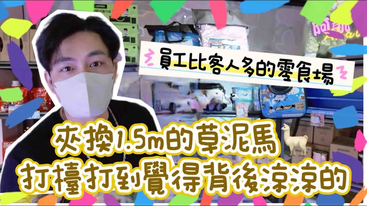 阿凱Akai｜夾換1.5m草泥馬 打台打到覺得背後涼涼的｜台灣娃娃機－Taiwan doll machine｜台湾キャッチャー UFO catcher 클립 인형