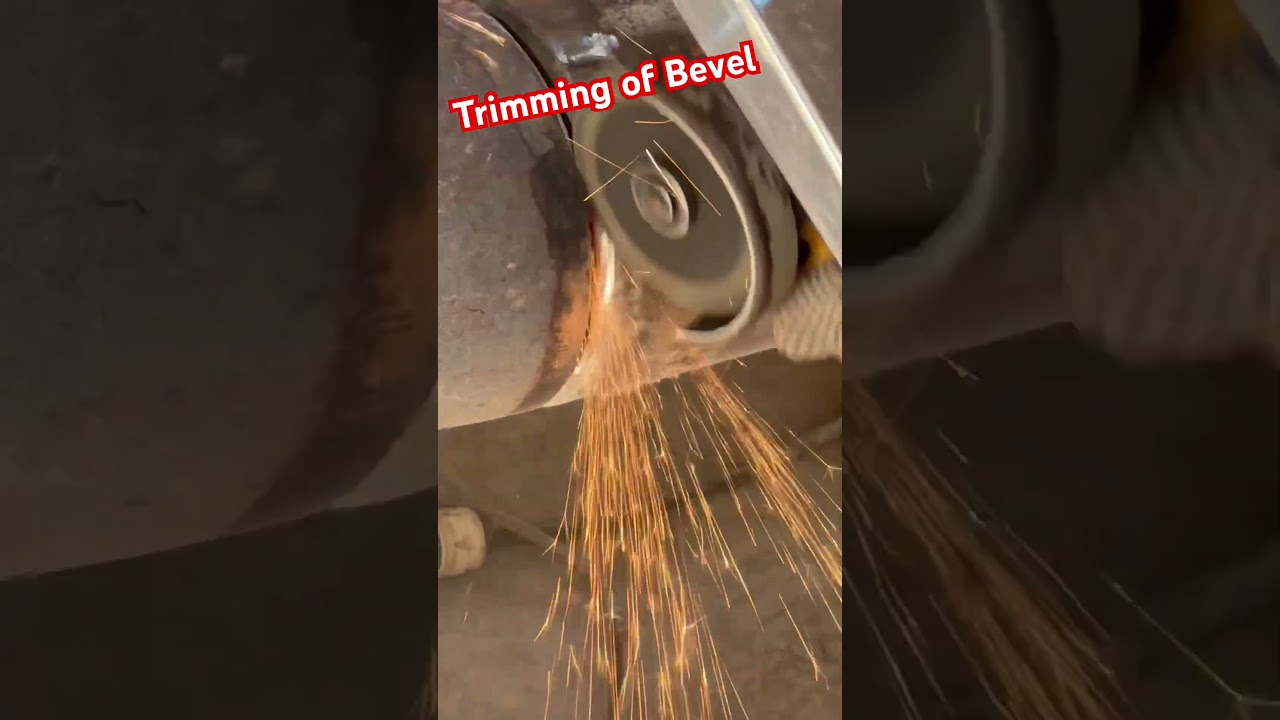Trimming of bevel of pipe #pipes #welding #pipe #weldings #satisfying #tig #welder #flange