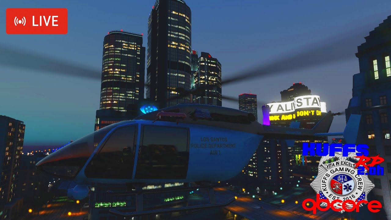 LIVE: GTA V FiveM Kuffs Roleplay 2.0: 🚁Air One Patrol w/