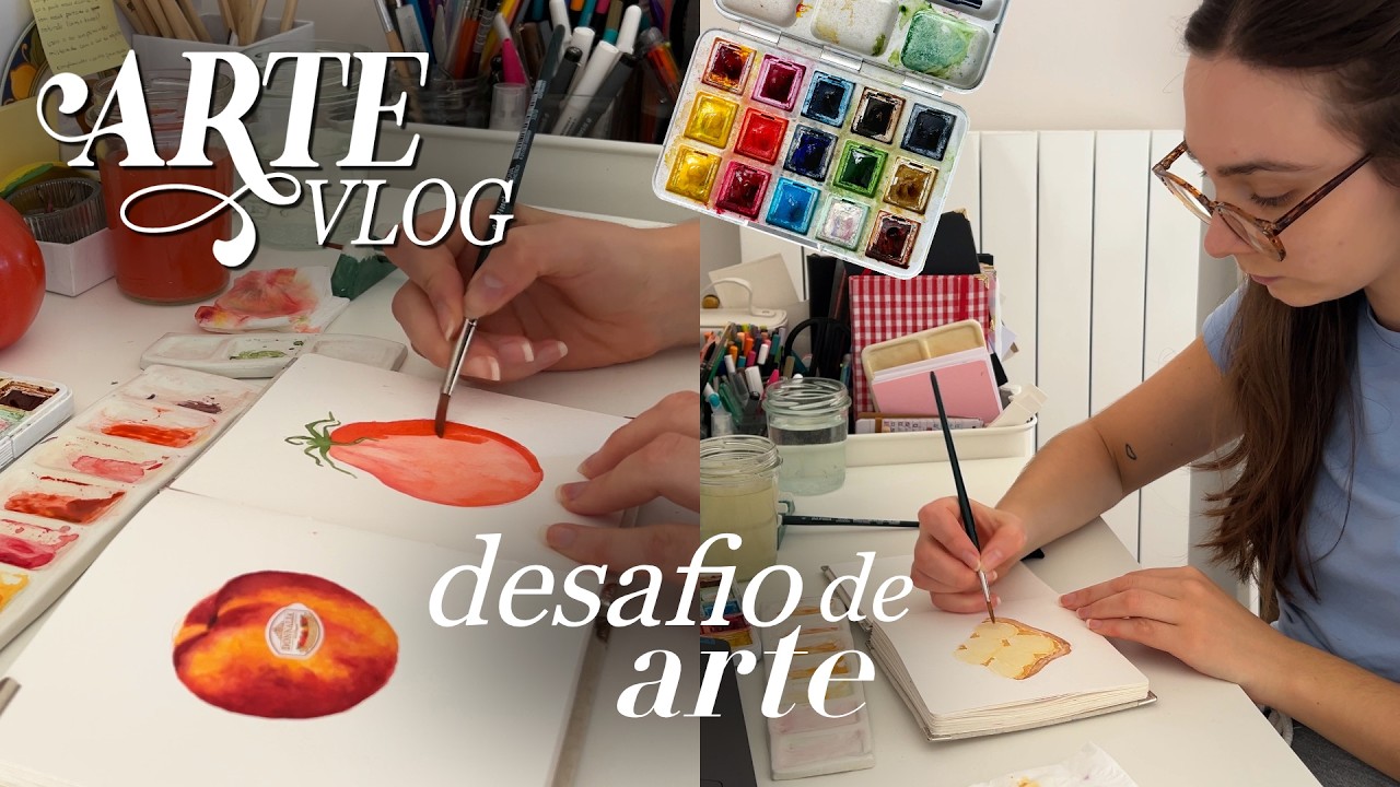 desafio de arte, 5 dias para terminar o sketchbook, artes com aquarela 🎨