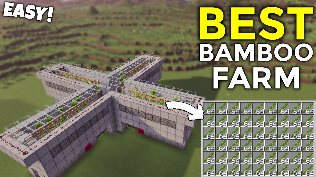 How to Build Easy Automatic Bamboo Farm Minecraft 1.21+ | Java & Bedrock Edition