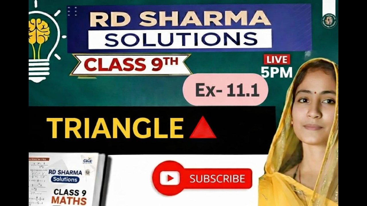 R.D SHARMA , CLASS 9th CHAPTER ( TRIANGLES ) EX :- 11.1  LIVE 👍