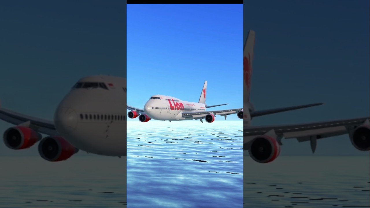 Lion air B 747 water landing #aviation #pilot #rfs #realflightsimulator #landing #plane #avgeek