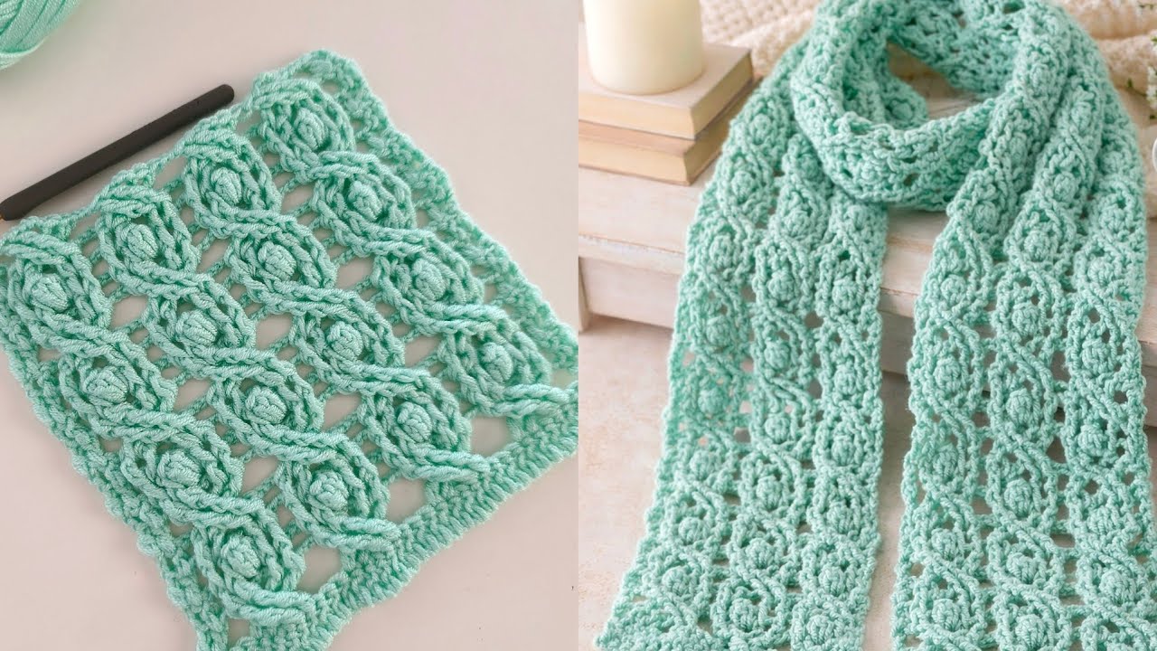 3D Kabartmalı Çapraz Örgü Modeli | En Yeni Tığ İşi Örnekleri /3D Crochet Stitch Tutorial