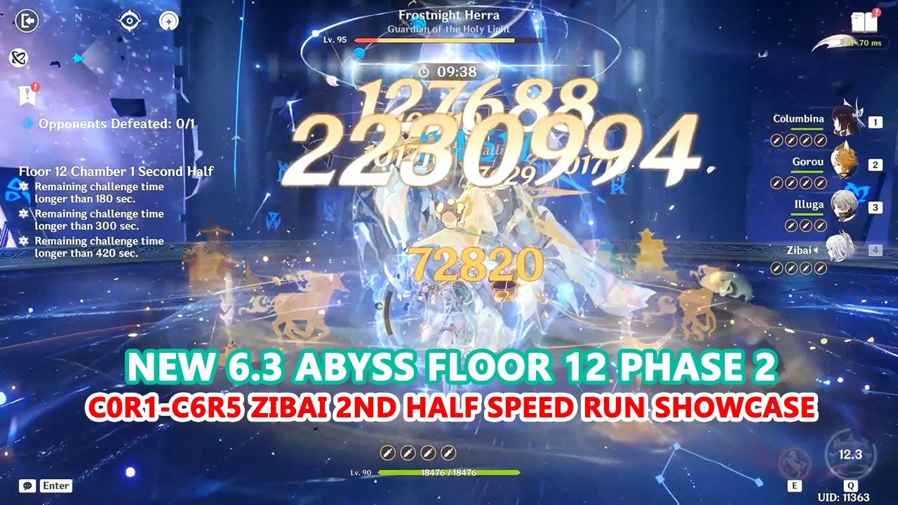 New 6.3 Abyss Floor 12 Phase 2 : C0R1-C6R5 Zibai 2nd Half Speed Run Showcase