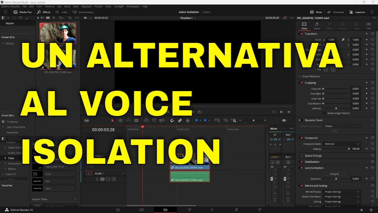Davinci Resolve: Simulare il Voice Isolation