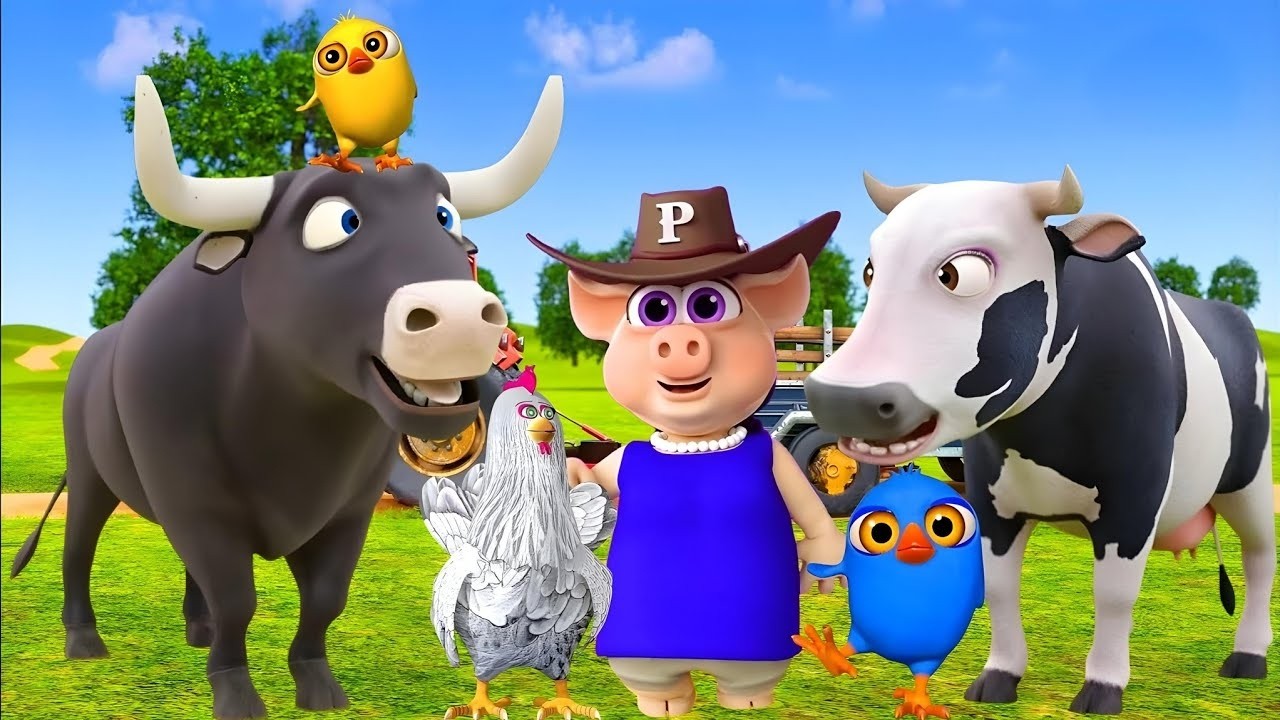 La Vaca Lola y Los Pollitos Dicen Pío | Canciones de la Granja de Zenón 2 | toro y dinosaurio