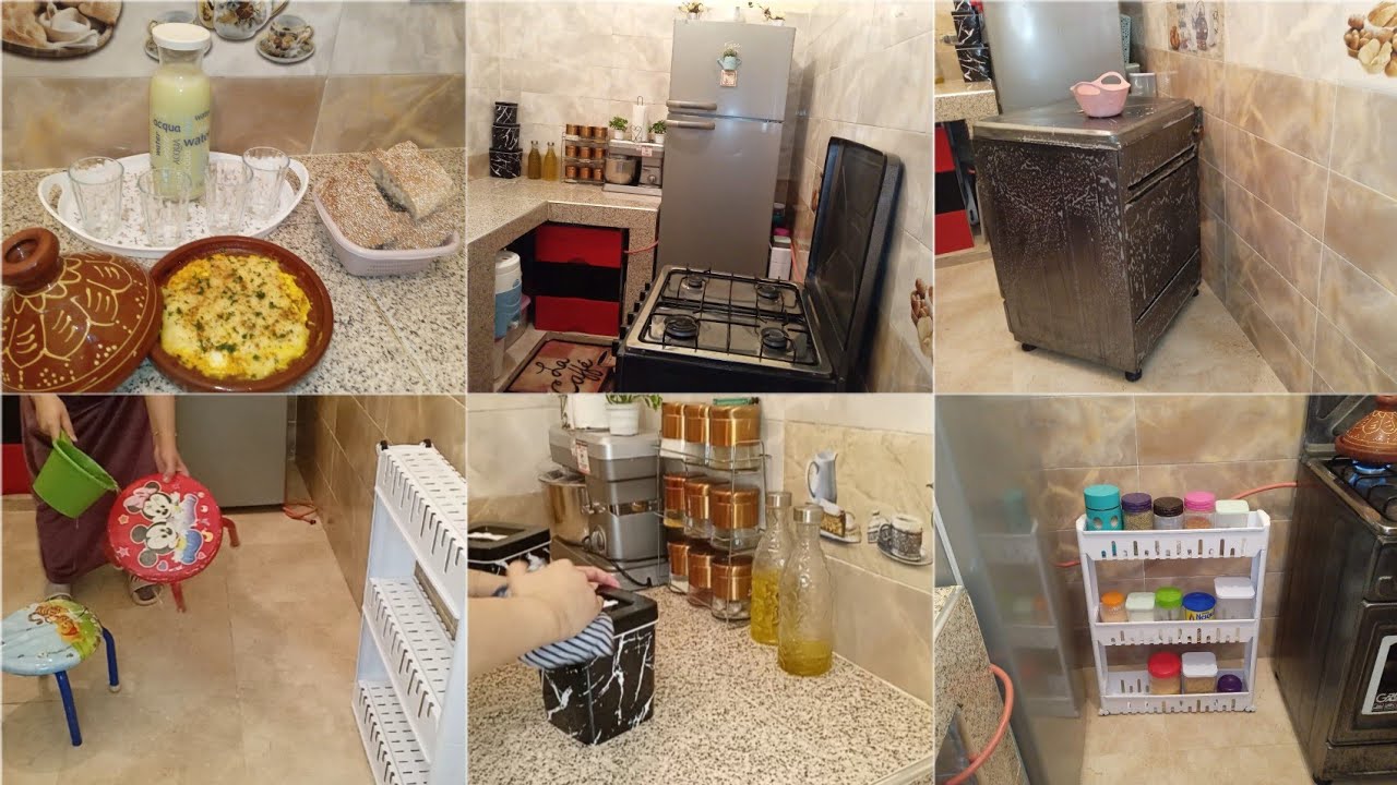 روتين تخمال وتنظيف العميق للمطبخ👌بدون بلاكارات مطبخي متول وكل حاجة بلاصتها✅جولة خفيفة في المطبخ