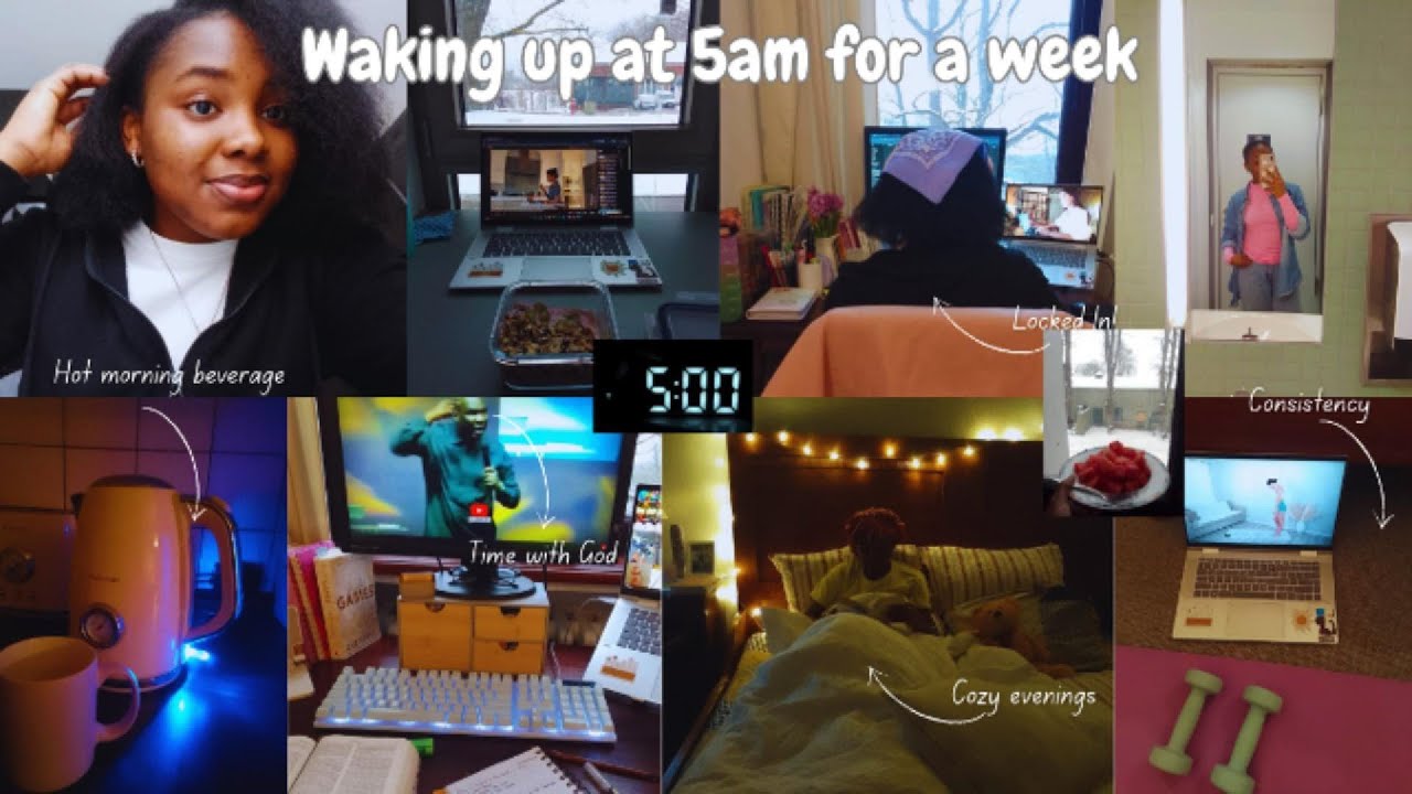 Waking Up at 5AM for a Week ⏰✨ | Morning Routine, Studying & New Habits