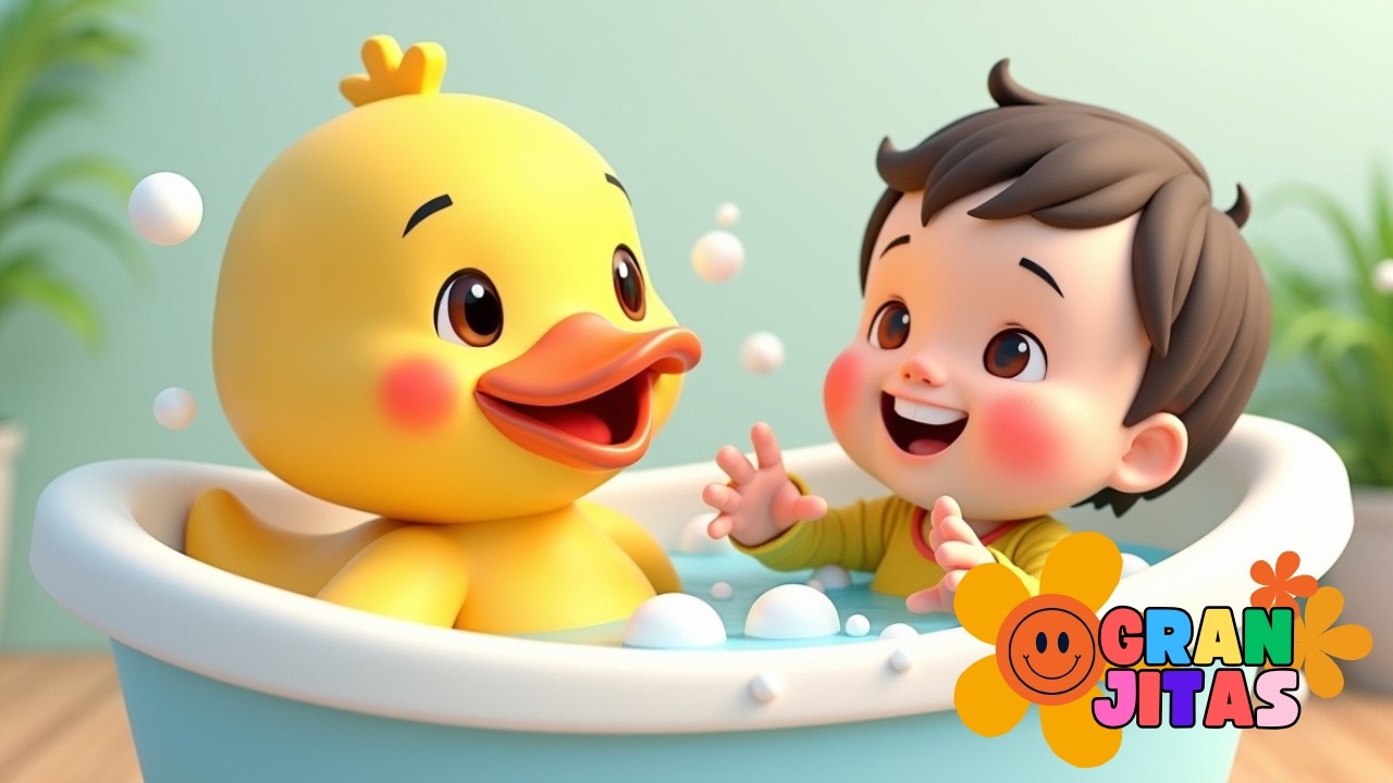 🦆💦 El Patito Amarillo en el Baño | Música infantil para bebés 🛁🎶