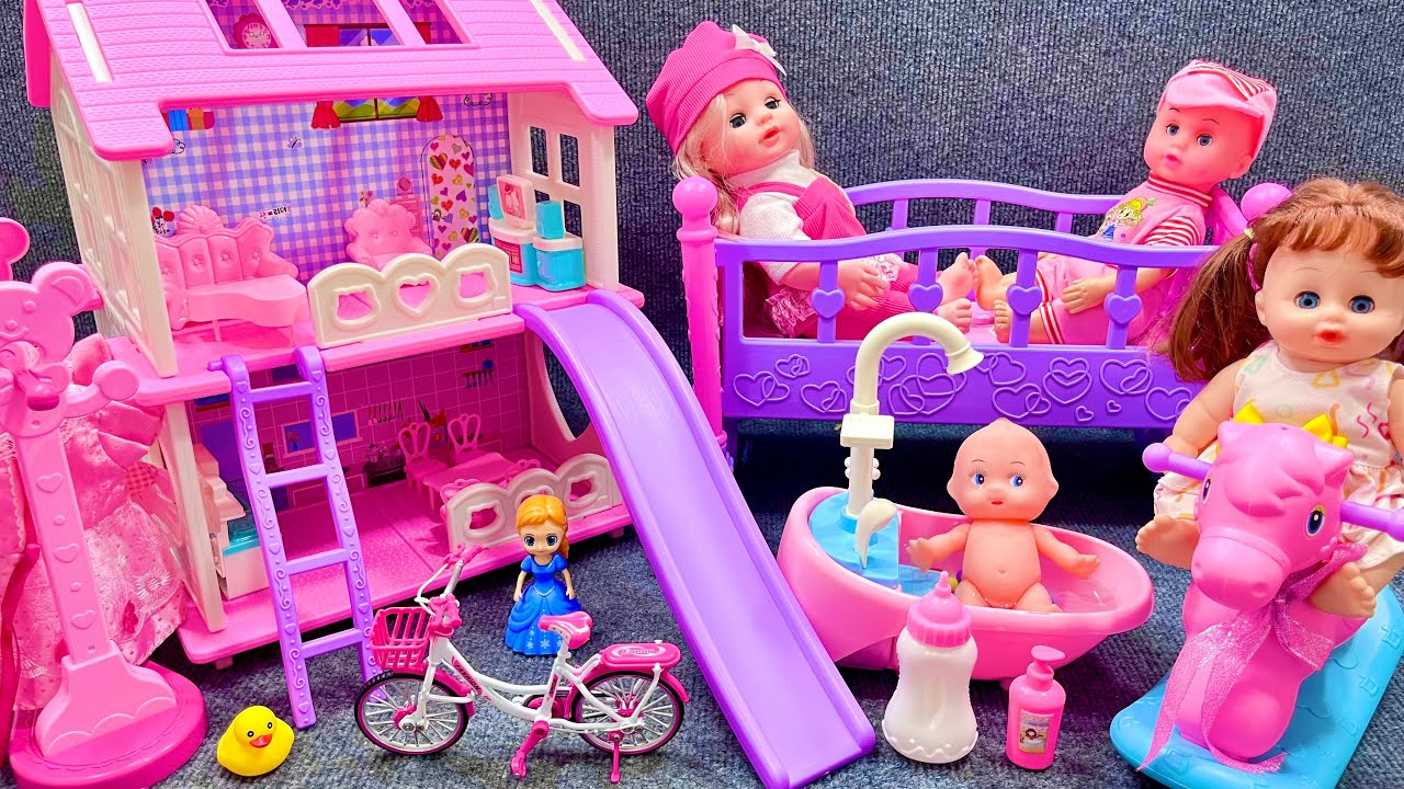 10 Minutes Satisfying with Unboxing Barbie Doll House, Swing&Slide Toys Collection Review｜ASMR