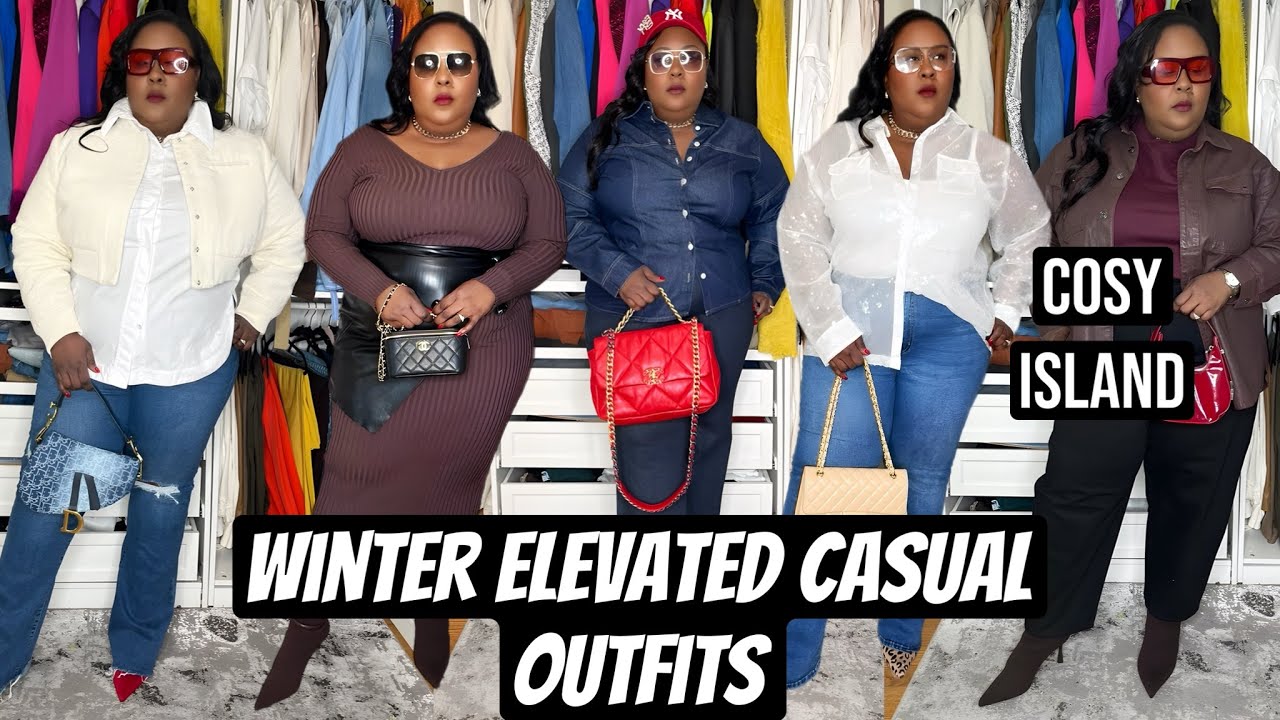PLUS SIZE ELEVATED CASUAL WINTER OUTFIT IDEAS, 2024, COSY ISLAND SHOE HAUL