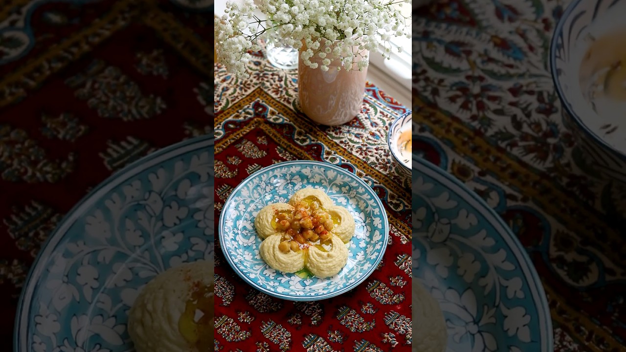 Flower Hummus #lebanese #lebanesefood #arab #arabfood #hummus