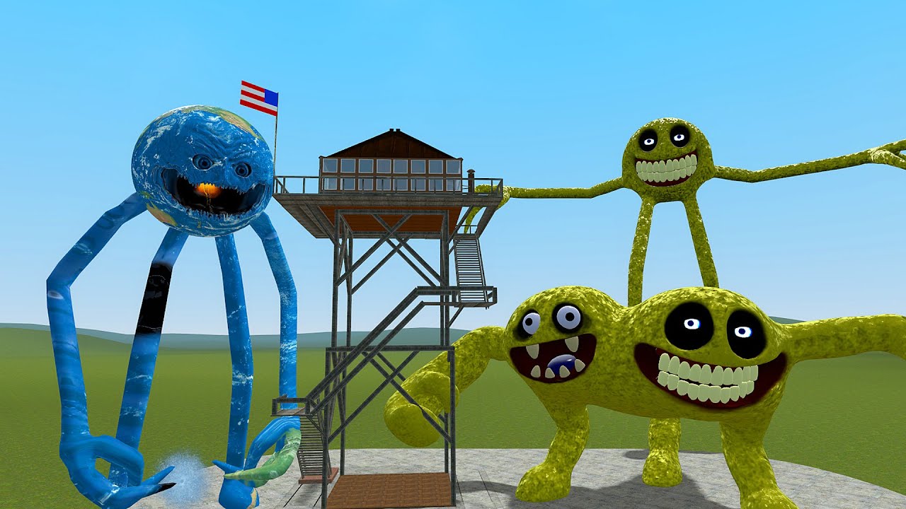 TOWER VS  Roblox Innyume Smiley's Stylized Nextbot vs EARTH WOKE UP In Garry's Mod