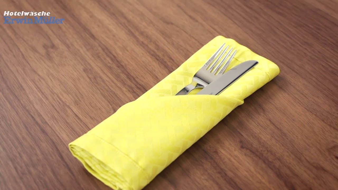 Servietten falten: Bestecktasche - Tischdeko von Hotelwäsche Erwin Müller