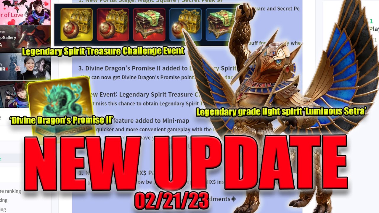 Mir4 New Update 02/21/23 |New Legendary Spirit | Legendary Treasure Event | Devine Promise II & More