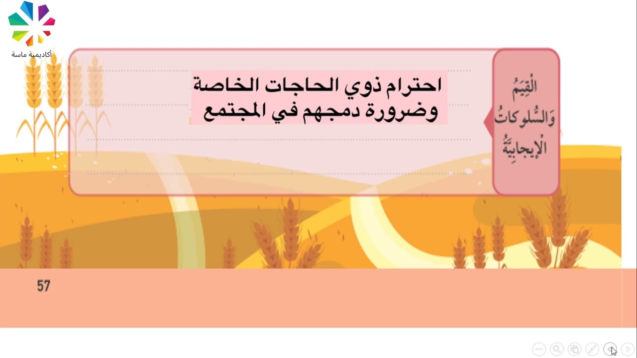 حصاد  الوحدة السابعة / الصف الرابع/الفصل الثاني /مجدولين الحريري