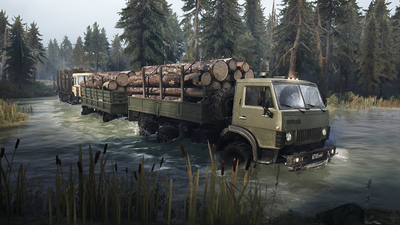 Spintires Mud Runner - продолжение и новые испытания для тягачей при полном отсутствии дорог.