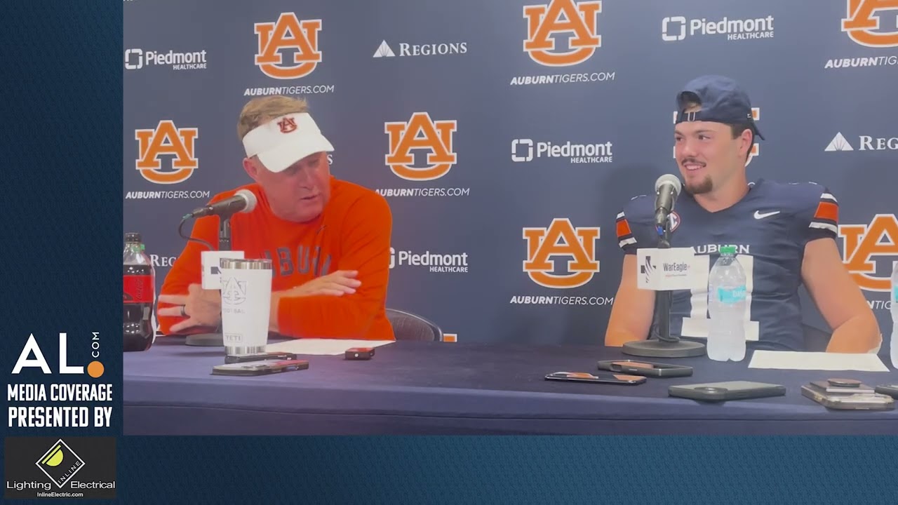 Hugh Freeze and Jackson Arnold address the media following Auburn's 42-3 win over Ball State