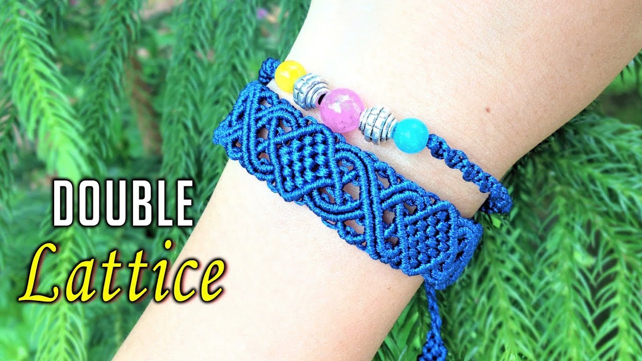 Combine 2 into 1 with this macrame bracelet pattern - The double lattice