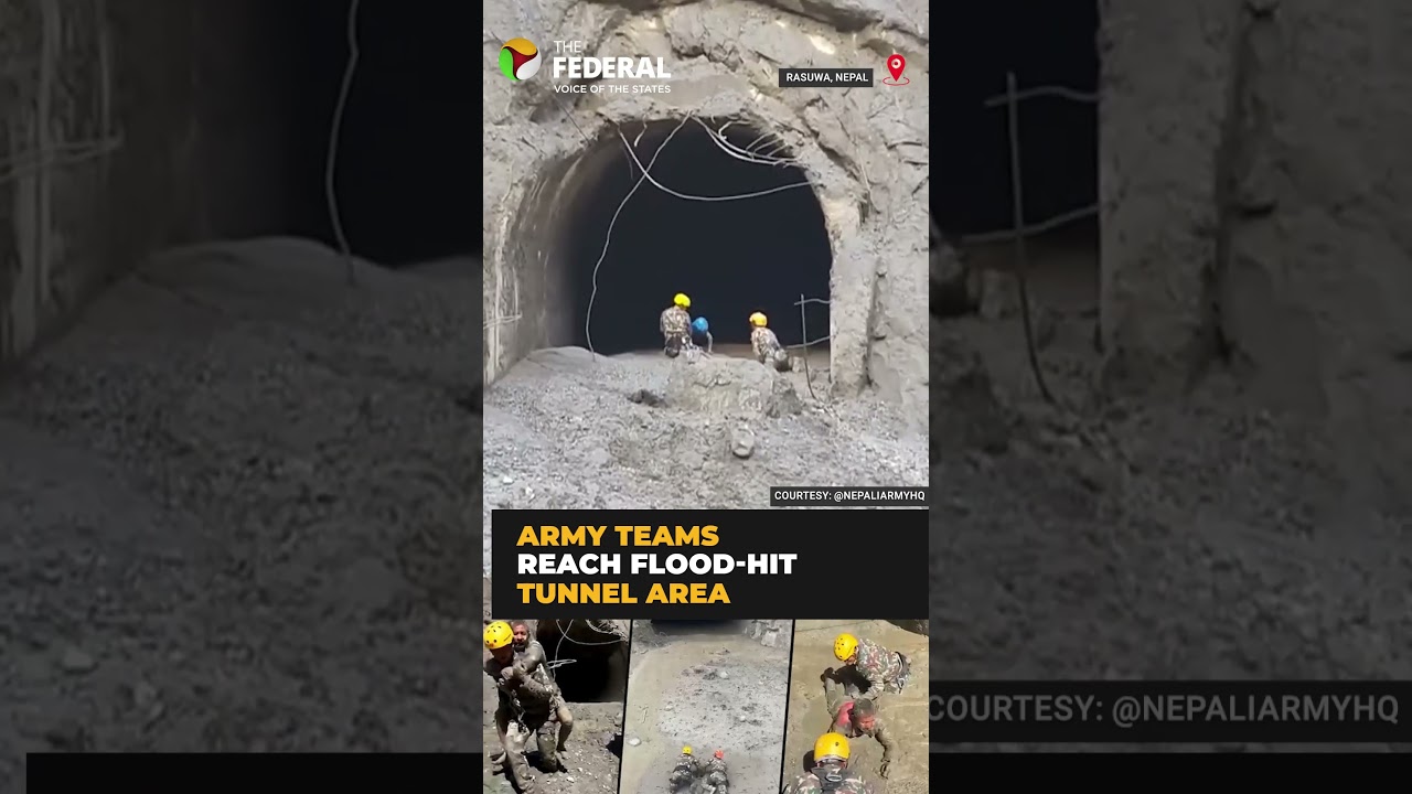 Nepal floods: Army rescues people trapped inside Rasuwa tunnel | #shorts
