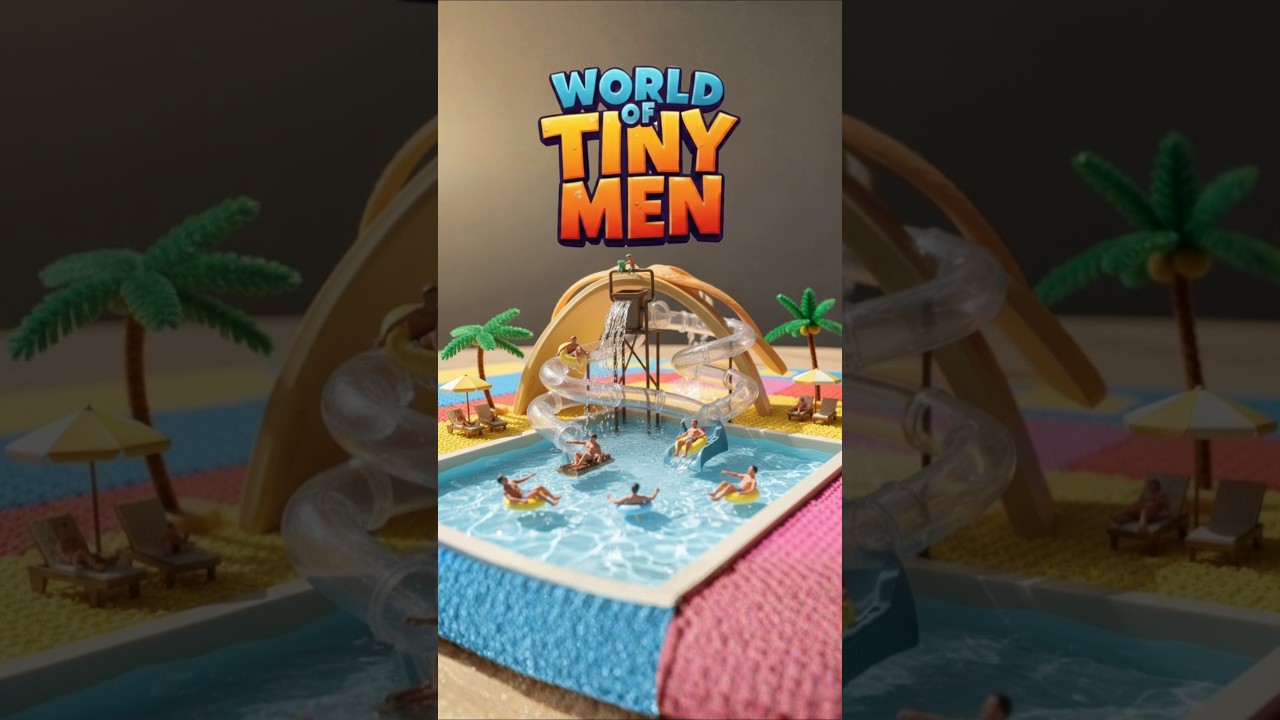 The Miniature Water Park! 💦🌴 | World Of Tiny Men #MiniatureWorld #Diorama #TinyMen #WaterPark