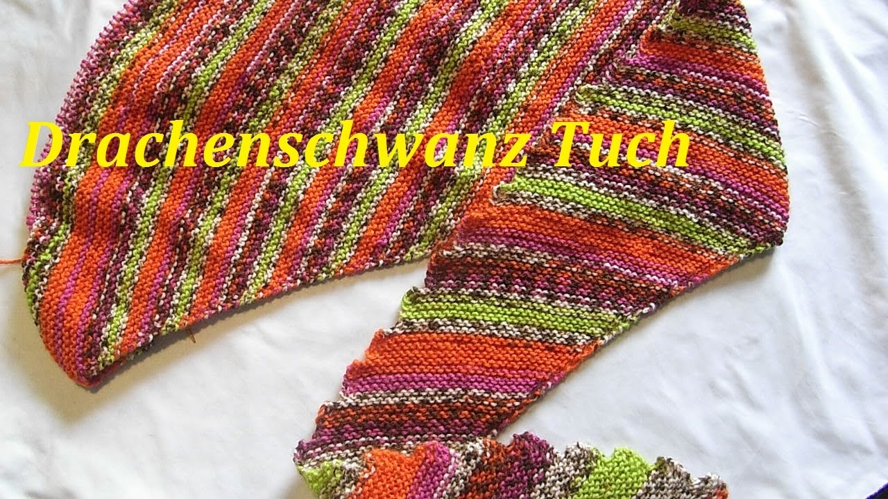 Halstuch *Stricken für Anfänger*Dreieckstuch*Drachenschwanz*Baktus